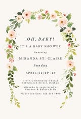 Falling flowers - Baby Shower Invitation